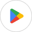 Google Play Store icon (multicolor triangle) inside a white rounded square badge